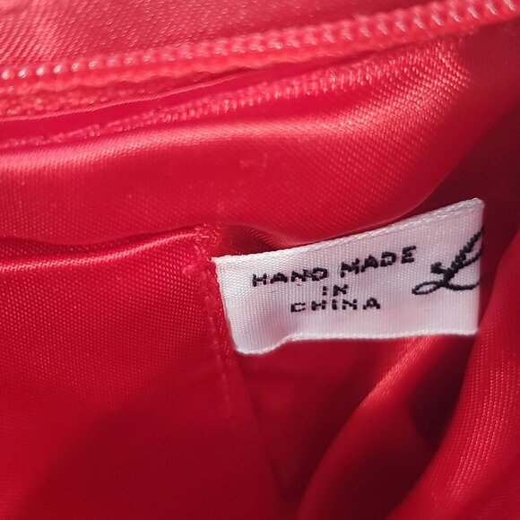 VTG Handmade Beaded Sequins Handbag Evening Red Flapper Formal Event Party NWT - Picture 8 of 12